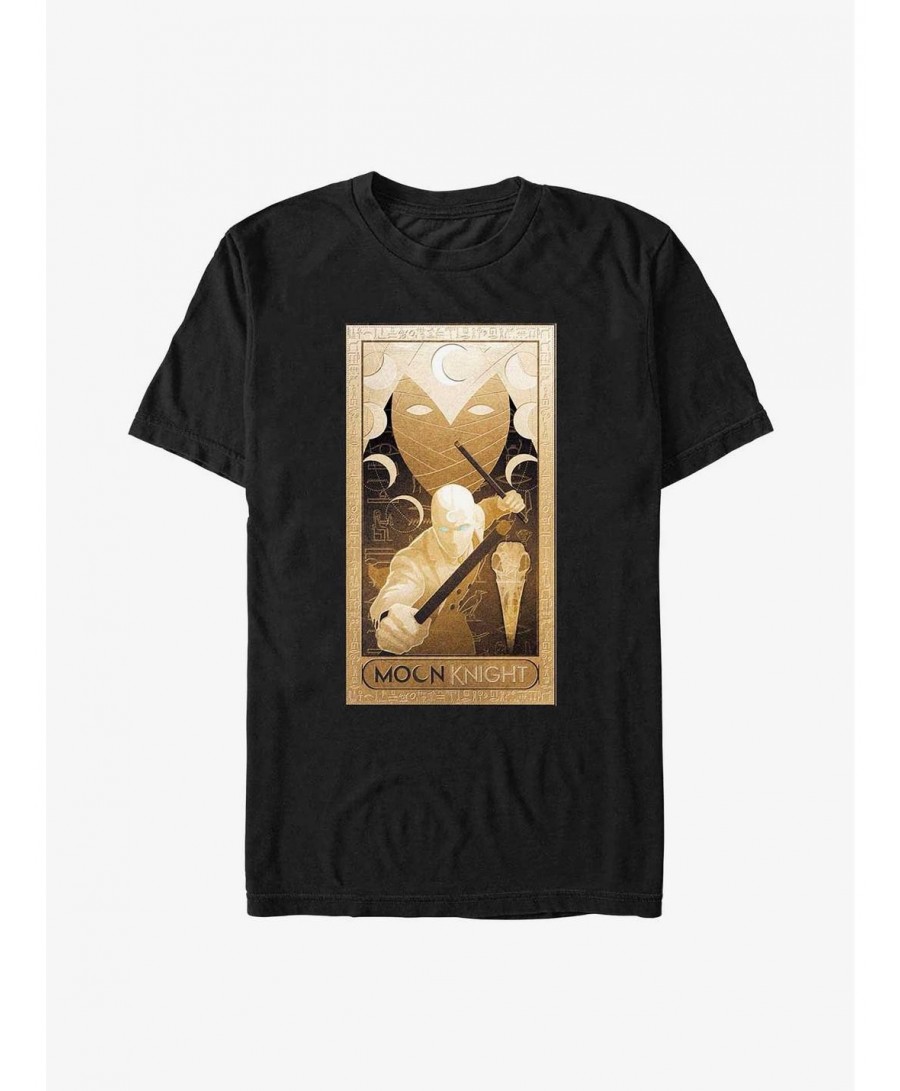 Sale Item Marvel Moon Knight Gold Glyphs Poster T-Shirt $8.22 T-Shirts