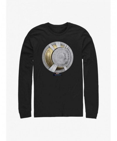 Fashion Marvel Moon Knight Moon Gold Icon Long Sleeve T-Shirt $10.26 T-Shirts