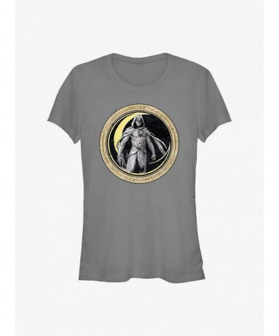 Sale Item Marvel Moon Knight Circle Badge Girls T-Shirt $7.77 T-Shirts