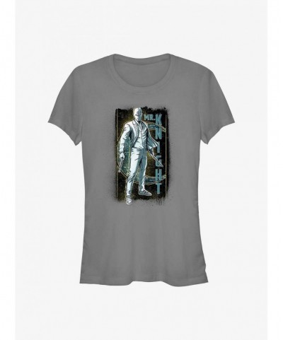 Festival Price Marvel Moon Knight Mr. Knight Grunge Badge Girls T-Shirt $8.76 T-Shirts