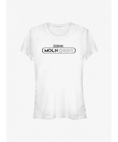 Exclusive Price Marvel Moon Knight White Logo Girls T-Shirt $7.97 T-Shirts