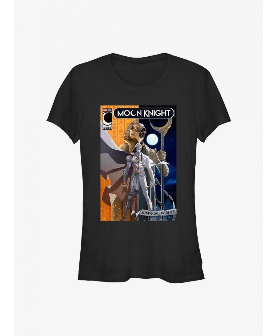 Big Sale Marvel Moon Knight Summon The Suit Comic Cover Girls T-Shirt $6.77 T-Shirts