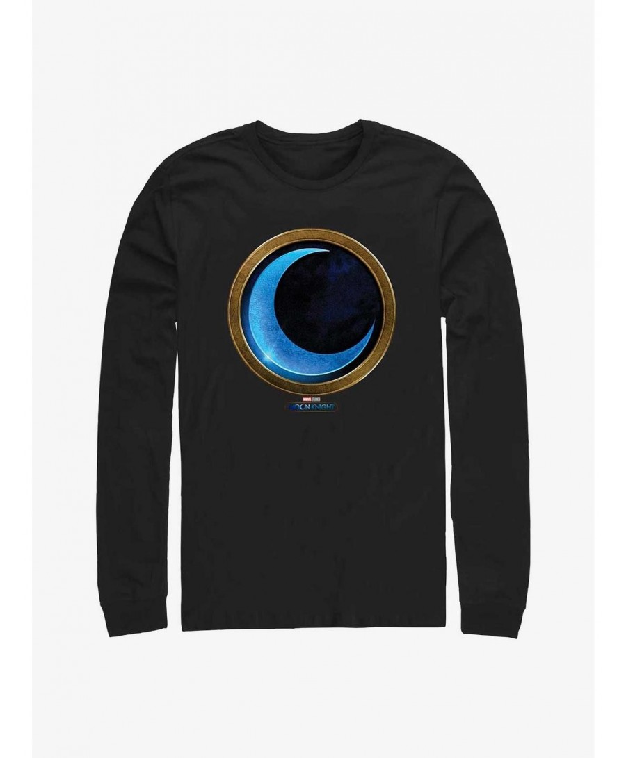 Low Price Marvel Moon Knight Moon Icon Long Sleeve T-Shirt $11.58 T-Shirts