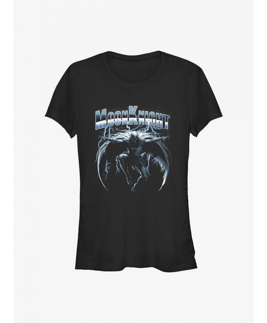 Hot Sale Marvel Moon Knight Dark Rain Girls T-Shirt $9.36 T-Shirts