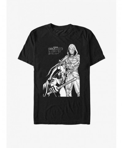 Pre-sale Discount Marvel Moon Knight MK Line Art Duo T-Shirt $5.74 T-Shirts