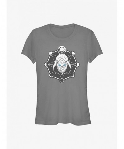 Discount Sale Marvel Moon Knight Mask Logo Girls T-Shirt $6.97 T-Shirts