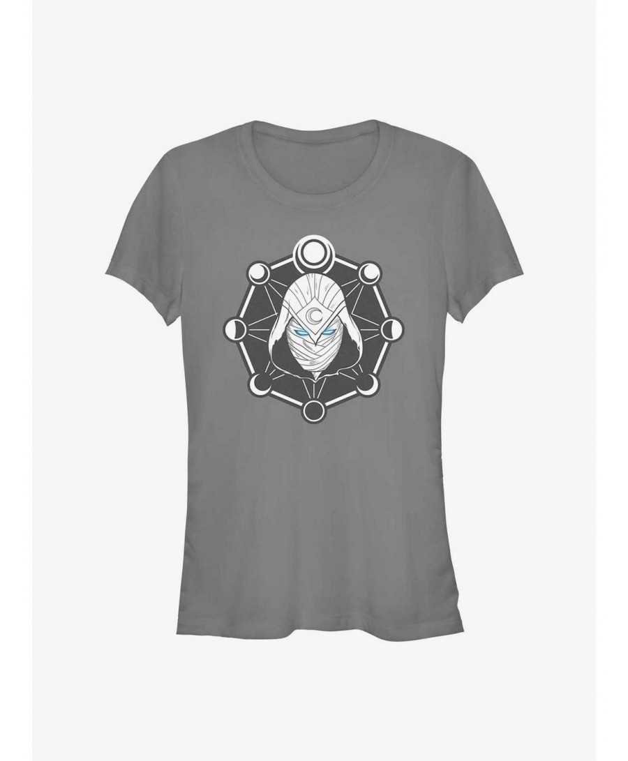 Discount Sale Marvel Moon Knight Mask Logo Girls T-Shirt $6.97 T-Shirts