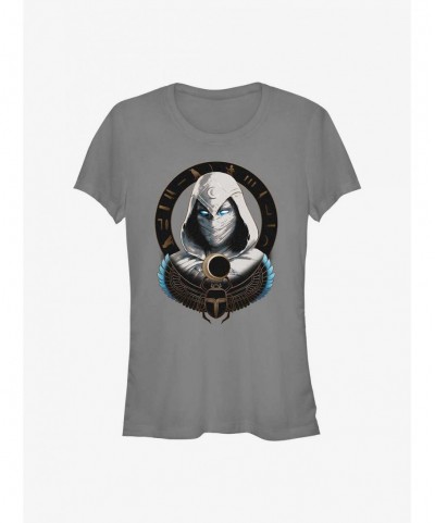 Hot Sale Marvel Moon Knight Mask Badge Girls T-Shirt $8.76 T-Shirts