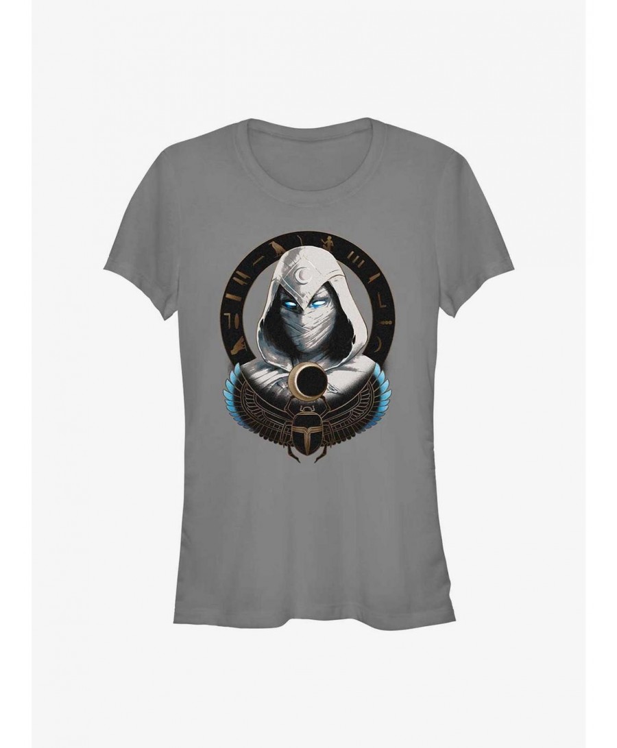 Hot Sale Marvel Moon Knight Mask Badge Girls T-Shirt $8.76 T-Shirts