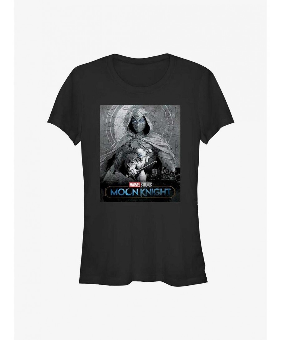 Low Price Marvel Moon Knight Portrait Girls T-Shirt $5.98 T-Shirts