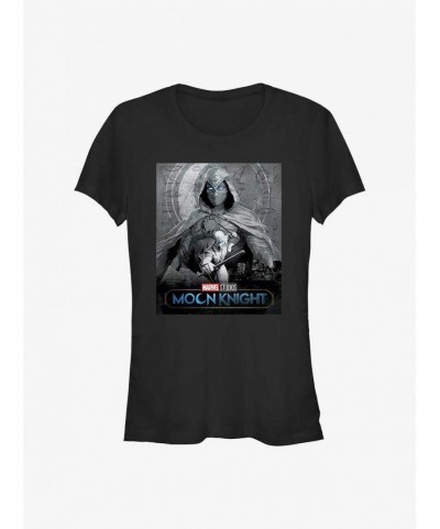 Low Price Marvel Moon Knight Portrait Girls T-Shirt $5.98 T-Shirts