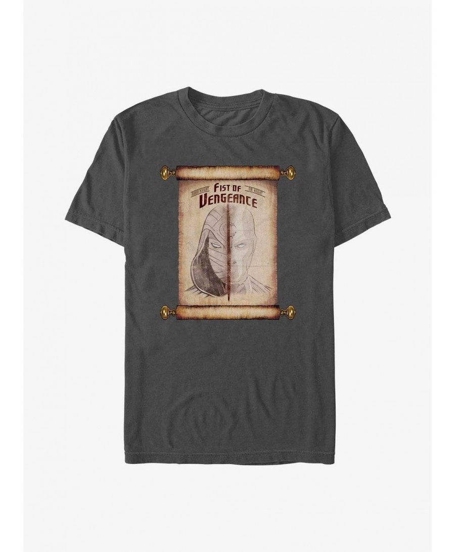 Seasonal Sale Marvel Moon Knight Fist of Vengeance Scroll T-Shirt $6.69 T-Shirts