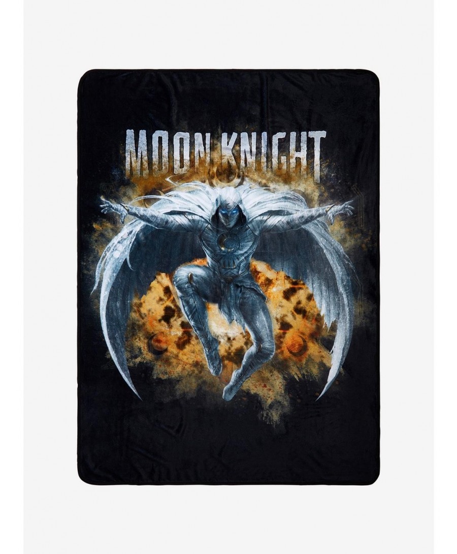 High Quality Marvel Moon Knight Pose Throw Blanket $7.49 Blankets