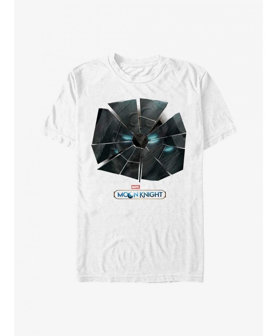 Discount Sale Marvel Moon Knight Broken Glass T-Shirt $7.07 T-Shirts