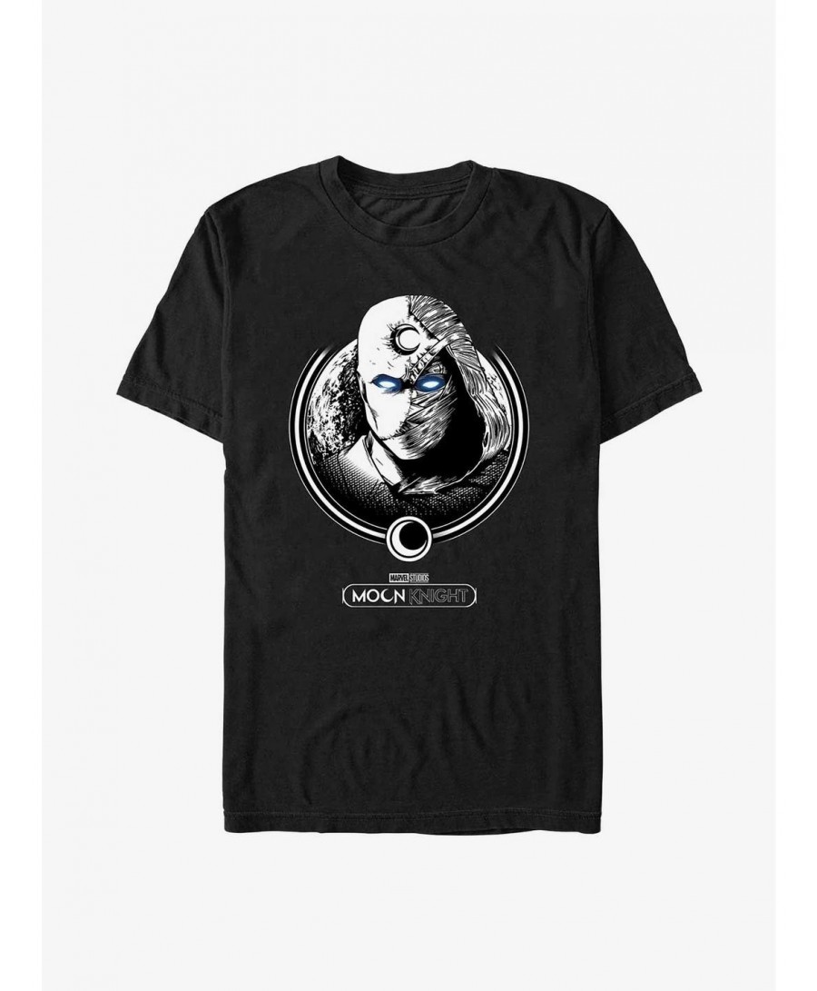 Seasonal Sale Marvel Moon Knight Dual Moon Head T-Shirt $5.74 T-Shirts