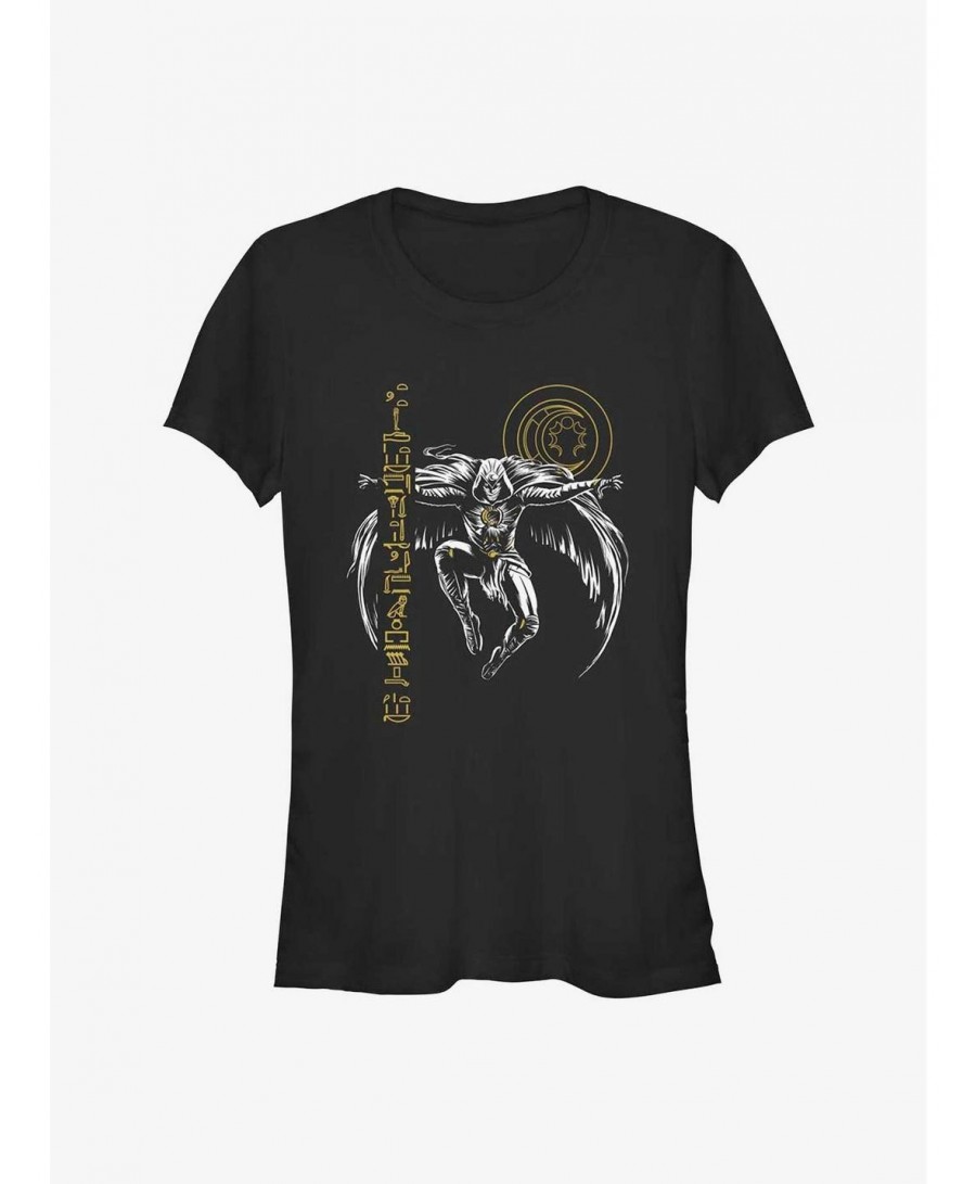 Limited Time Special Marvel Moon Knight Gliph Lift Girls T-Shirt $7.97 T-Shirts