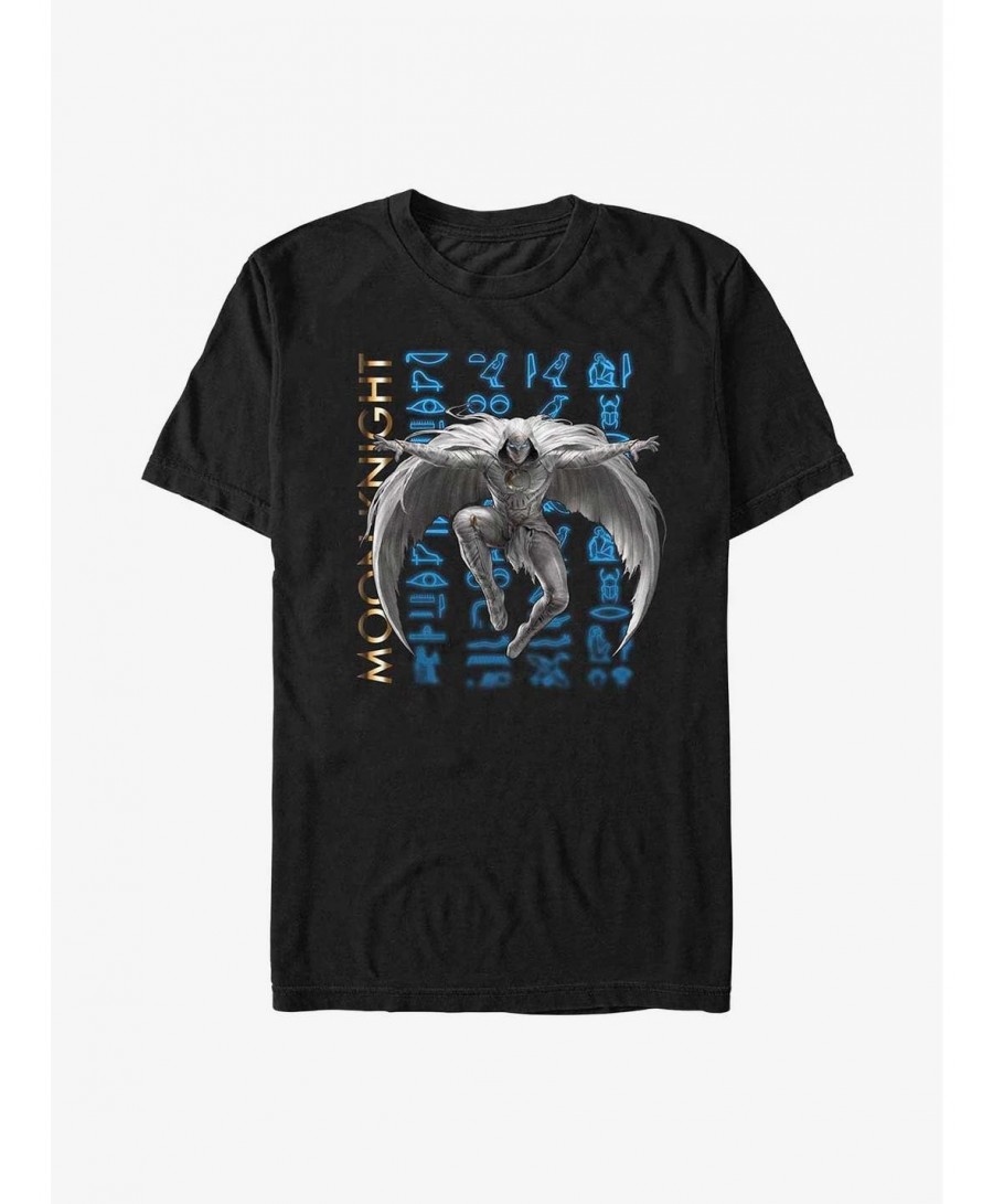 Festival Price Marvel Moon Knight Glyph Stack T-Shirt $7.07 T-Shirts