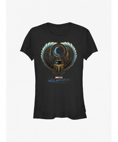 Hot Sale Marvel Moon Knight Scarab Moon Girls T-Shirt $7.97 T-Shirts