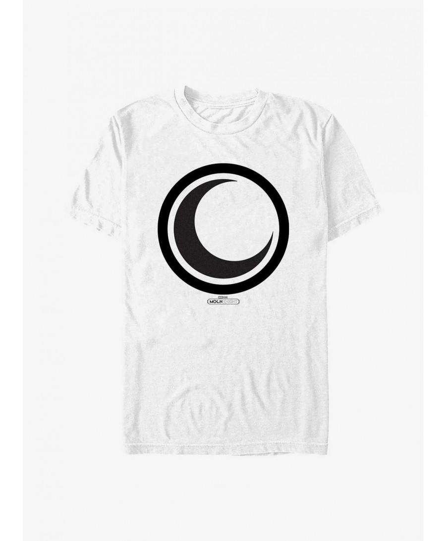 Festival Price Marvel Moon Knight Crescent Icon T-Shirt $8.99 T-Shirts