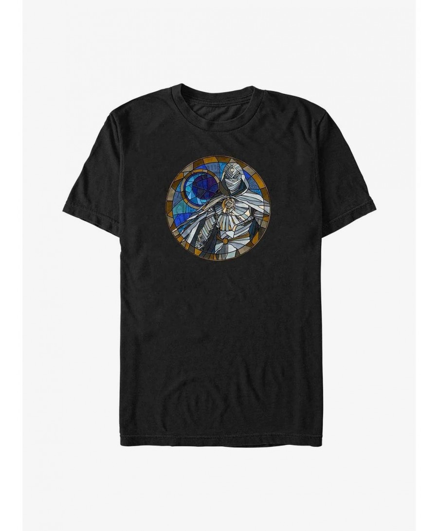 Discount Sale Marvel Moon Knight Moon Stained Glass Window Big & Tall T-Shirt $11.00 T-Shirts