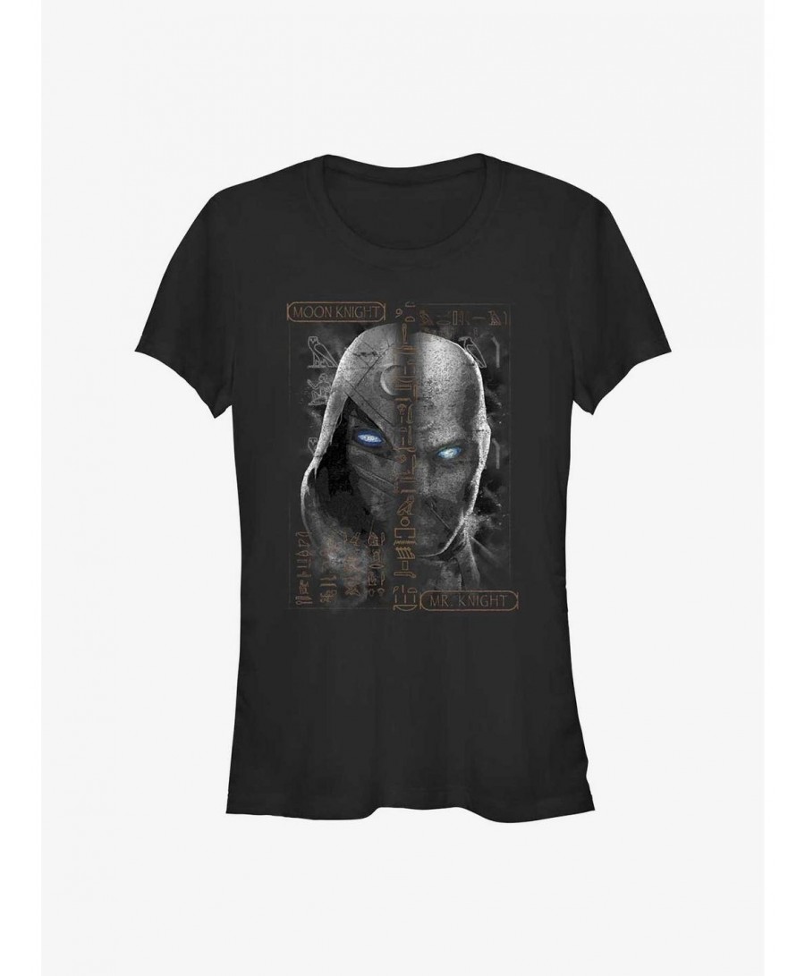 Big Sale Marvel Moon Knight Moon Glyphs Girls T-Shirt $8.37 T-Shirts